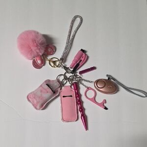 Safety Keychain Pink Mouse Ears